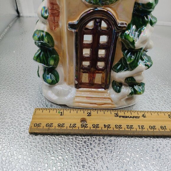 Snow Covered Christmas Cottage Tealight Candle Holder Winter Holiday Decor - Picture 12 of 14